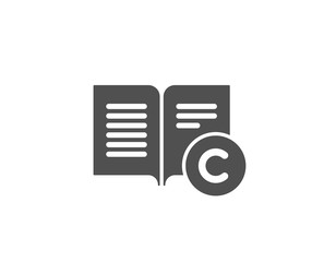 Ð¡opyright simple icon. Copywriting or Book sign. Feedback symbol. Quality design elements. Classic style. Vector