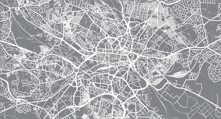Urban vector city map of Leeds, England