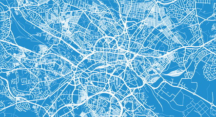 Urban vector city map of Leeds, England