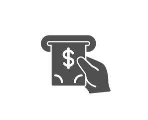 Cash money simple icon. Banking currency sign. Dollar or USD symbol. ATM service. Quality design elements. Classic style. Vector