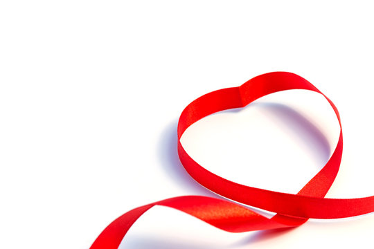 lentines day celebration concept background. Red ribbon hearths