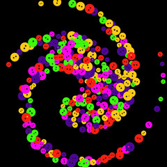 Vector Confetti Background Pattern. Element of design. Colored buttons on a black background