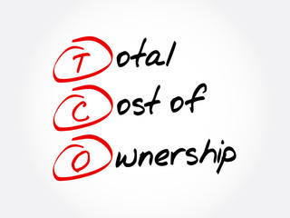 TCO - Total Cost of Ownership acronym, business concept background