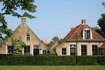 Fototapeta na wymiar Streetview in the village of Schiermonnikoog