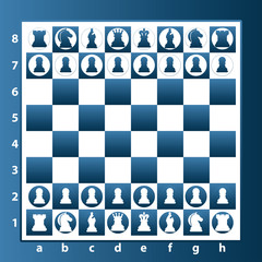 ajedrez juego azul