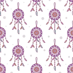 Aluminium Prints Dream catcher Seamless pattern. Dreamcatchers. Vector illustration.