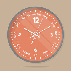 Wall clocks face. Dial plate. Vector illustration.