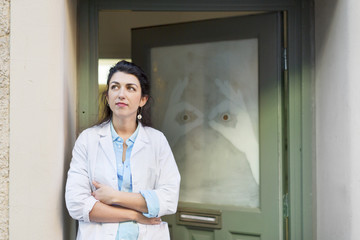 Portrait of textile laboratory technician