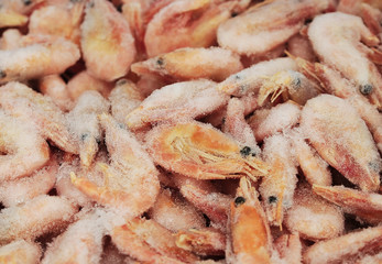 Texture of a frozen shrimps
