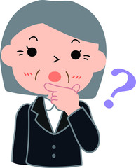 Obraz premium Granny Veteran Career Woman question.eps