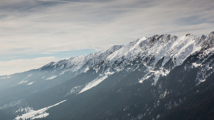 Fototapeta na wymiar Winter landscapes over the Carpathian mountains