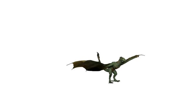 dragon flying, loop, transparent background,animation