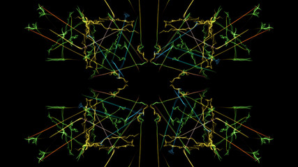 Abstract black background with colored lines.