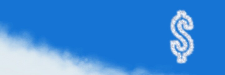 Dollar money Cloud Icon with sky