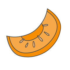 Slice of Ripe Melon Flat Vector Icon