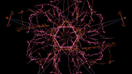 Abstract wavy design element on black background