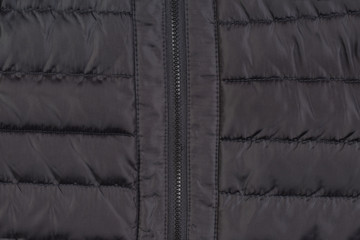 Texture down black jacket with zipper