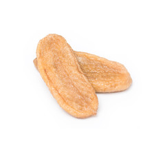 sun dried banana isolated on white background