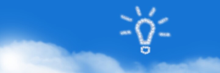 Light bulb idea Cloud Icon with sky