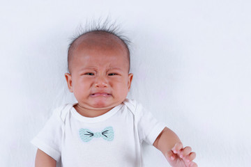 one crying and angry cute baby