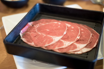 Fresh raw beef slice for grill