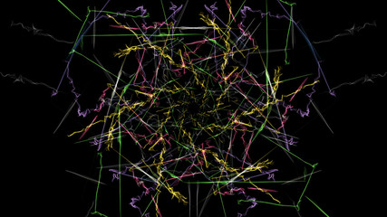 Colorful neon abstract symmetrical lights.