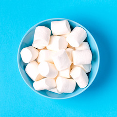 White marshmallows for roasting and hot chocolate in a bowl