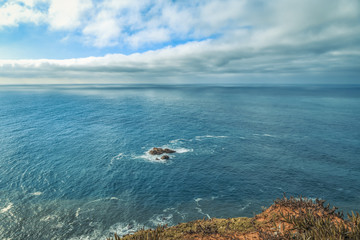 Fototapeta na wymiar Panoramic coastal view in Cabo da Roca.