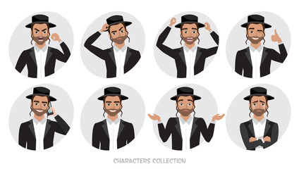 jew vector character isolated on white background