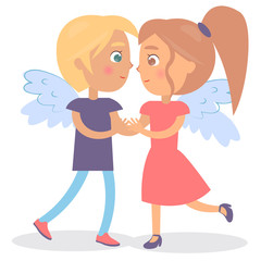  ouples in love Valentines Day Vector Illustration