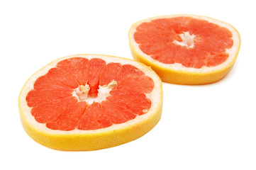 Naklejka na ściany i meble Grapefruit slice on white background
