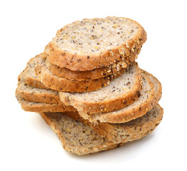 Bread slice on white background