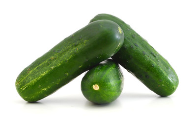 fresh cucumbers isolated on white