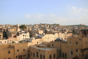Fototapeta na wymiar A View of the City over the Tannery, Fez, Morocco