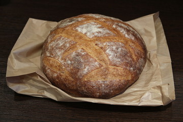 round bread with a crispy crust