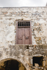 Naklejka premium old door wood stone texture