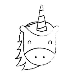 unicorn horned animal fantasy magic vector illustration sketch design