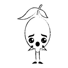 citrus lemon kawaii cartoon fruit vector illustration sketch design