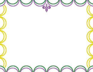 Mardi Gras Beads Border © lkrart