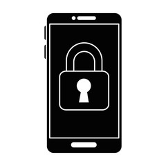 smartphone device with padlock vector illustration design