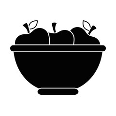 bowl with apples fruits vector illustration design