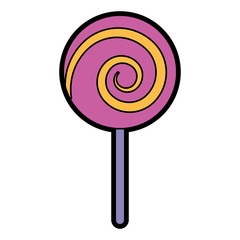 sweet candy cane swirl round vector illustration