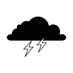 weather cloud rainy with ray vector illustration design