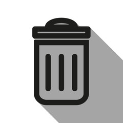 trash icon with long shadow