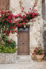 Plakat old door wood stone texture