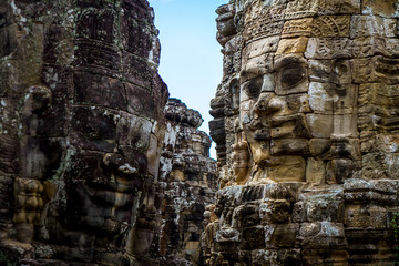 SIEM REAP, CAMBODIA Detail of one of the multiple reliefs of the temple Angkor Thom, The Angkor Wat
