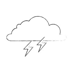 weather cloud rainy with ray vector illustration design