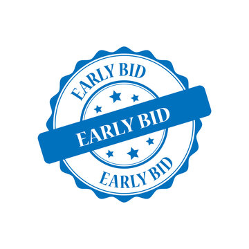 Early bid blue stamp illustration