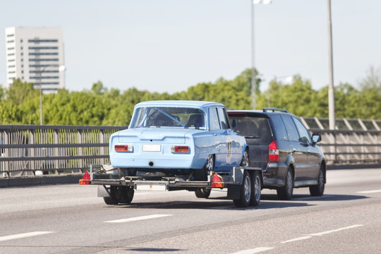 car by car on trailer