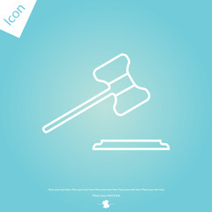 Judge hammer line icon